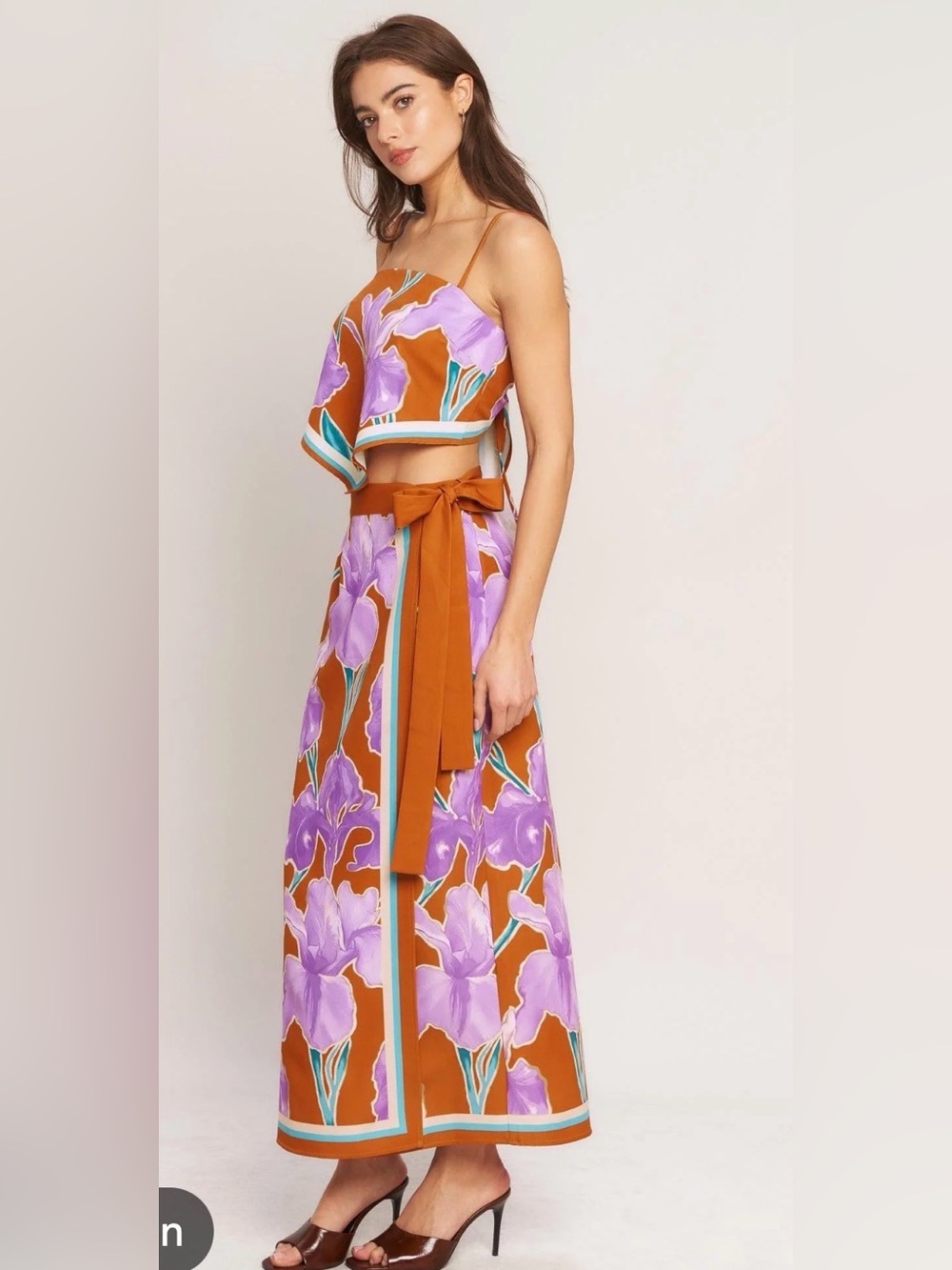 Flying Tomato Summer Iris Woven Midi Wrap Skirt and Top - Picture 4 of 10